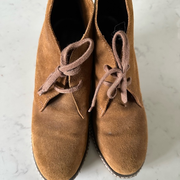 J.Crew Suede Lace-Up Wedge Booties – Women’s Size 9 | Brown Suede Ankle Chukkas - Picture 8 of 9